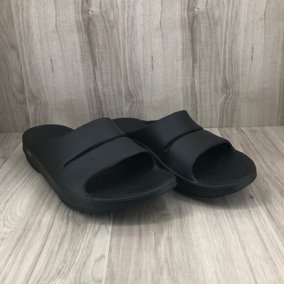 Oofos Slide Sandals Mens 13 Recovery Black Rubber Slip On Comfort Shoes main image 6